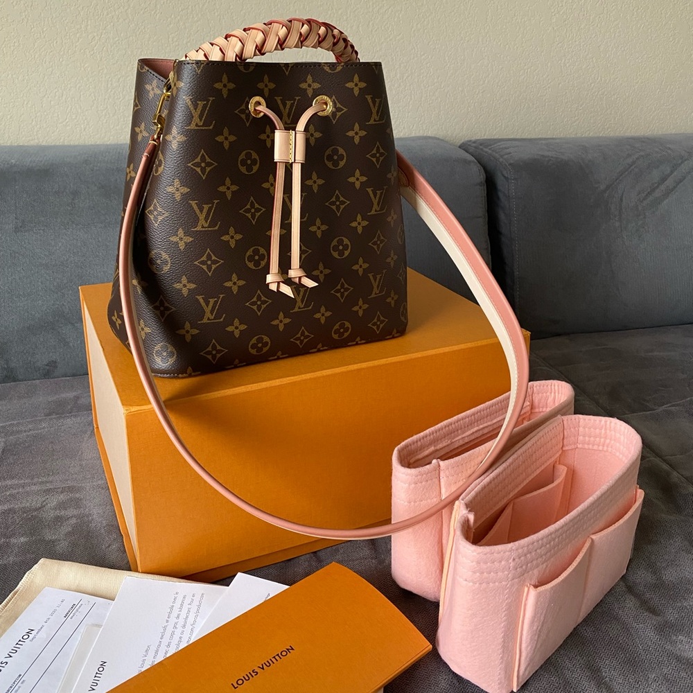 SOLD EBay - Louis Vuitton NeoNoe Monogram Pink Braided Leather Special Edition